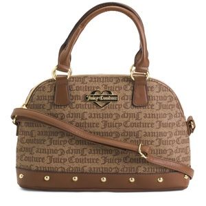 Juicy Couture Women Crossbody Satchel Bag Chestnut Chino Glam Logo Purse  - NWT